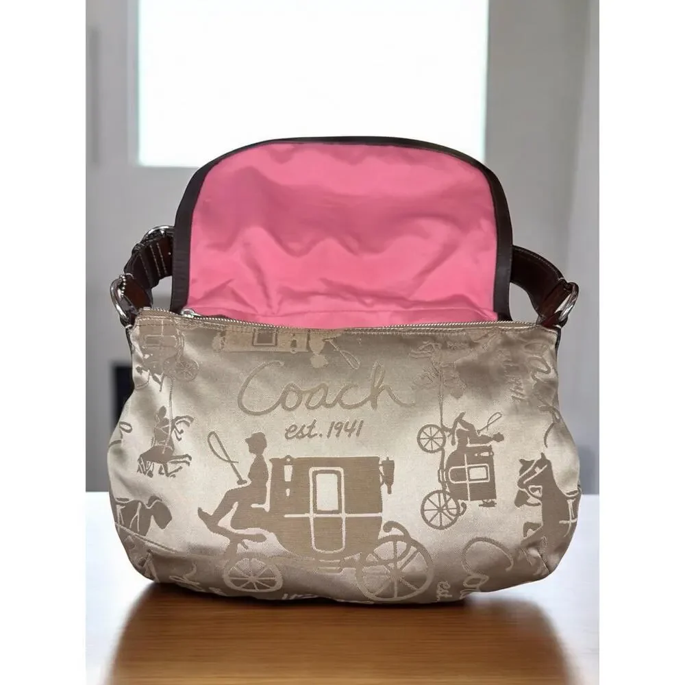 Y2K Coach F14888 1941 Horse & Carriage Flap Bag & Pleated Wristlet